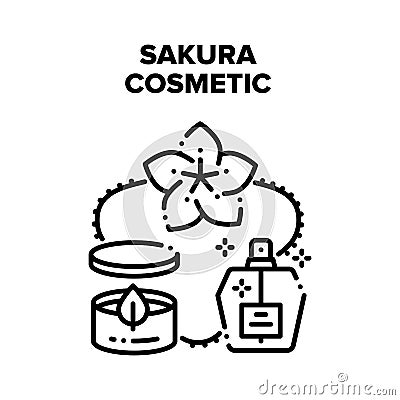 Sakura Cosmetic Vector Black Illustration Vector Illustration