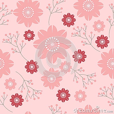 Sakura flower seamless pattern Vector Illustration