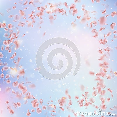 Sakura flying downwind petals on wind. EPS 10 vector Vector Illustration