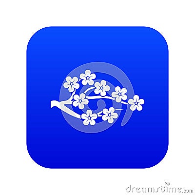 Sakura icon digital blue Vector Illustration