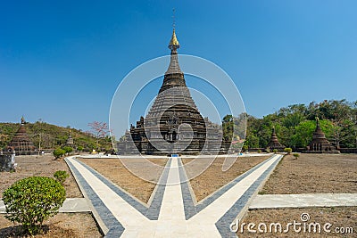 Sakya Man Aung old pagoda landmark of Mrauk U city, Rakhine stat Stock Photo