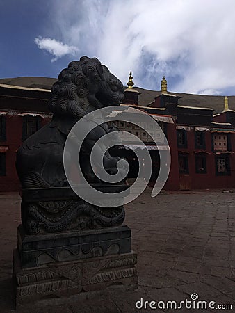 Sakya Monastery in Tibet, China. Editorial Stock Photo