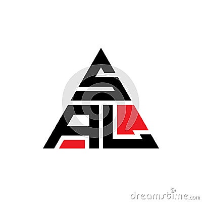 SAL triangle letter logo design with triangle shape. SAL triangle logo design monogram. SAL triangle vector logo template with red Vector Illustration