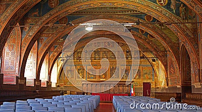 Sala dei Notari in the Palazzo dei Priori or Town Hall Perugia Umbria Italy Stock Photo