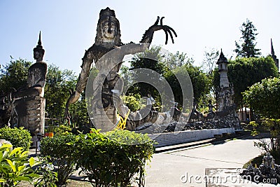 Sala Kaew Ku or Sala Keoku fantastic concrete sculpture park quirky or just plain bizarre inspired by Buddhism for thai people Editorial Stock Photo