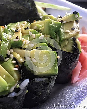 Salad boat sushi Stock Photo