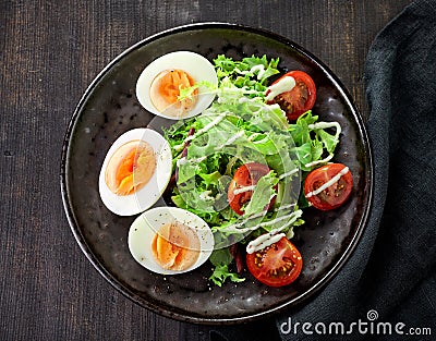 Salad with boiled eggs Stock Photo