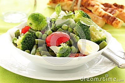 Salad with broccol Stock Photo