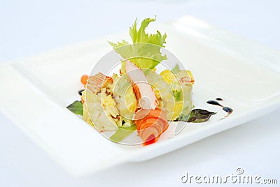 Salad crabmeat Stock Photo