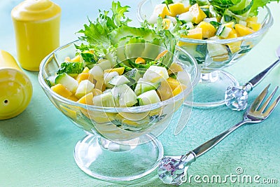 Salad with cucumber and mango Stock Photo