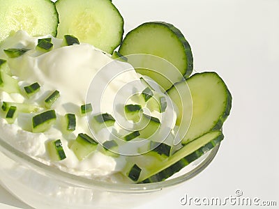 Salad with Curd Cheese-Tzatzik Stock Photo