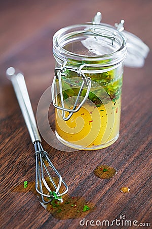 Salad dressing Stock Photo