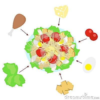 Salad flat design Vector Illustration