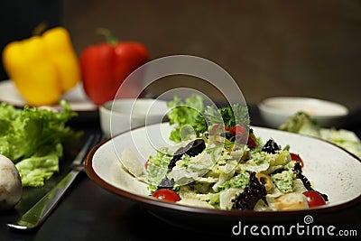 Ceasar salad bowl Cesar salad Caesar salad plate Stock Photo