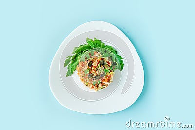 Salad in plate for kids lunch Stock Photo