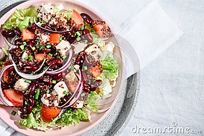 Salad with quinoa, chicken and vegetables Stock Photo