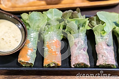 Salad rolls Stock Photo