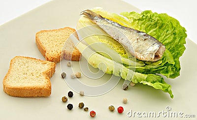 Salad with sardines Stock Photo