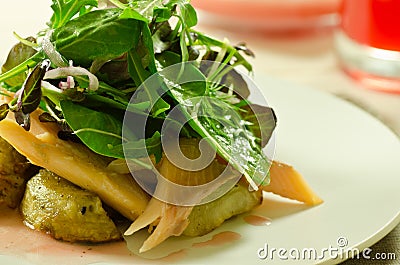 Salad of smoked trout Stock Photo