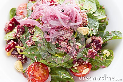 Salad Spinach Quinoa Cherry Tomatoe Stock Photo