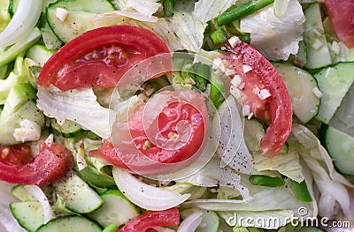 Salad with tomatoes, cabbage, cucumbers Stock Photo