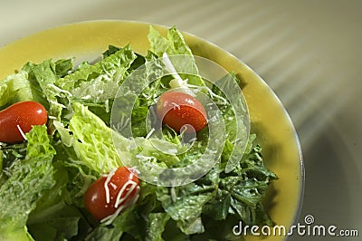 Salad with tomatoes and cheese Stock Photo