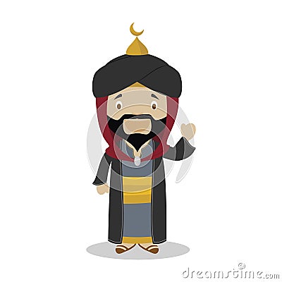 Saladin cartoon character. Vector Illustration. Vector Illustration