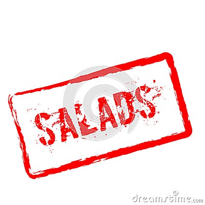 Salads red rubber stamp isolated on white. Vector Illustration