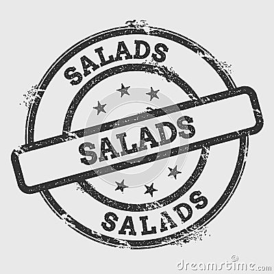 Salads rubber stamp isolated on white background. Vector Illustration