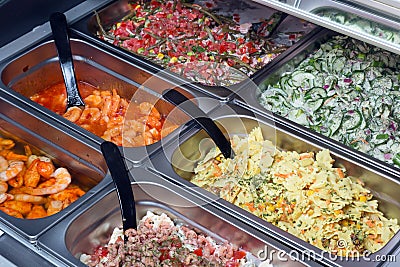 Salads for sale Stock Photo