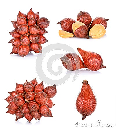 Salak fruit, Salacca zalacca isolated on the white background Stock Photo