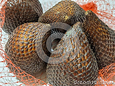 Salak fruit, tastes sweet and sour astringent. Stock Photo