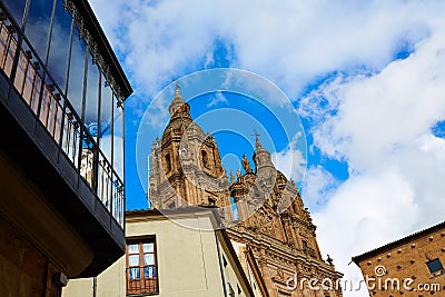 Salamanca Clerecia church and Casa Conchas Stock Photo