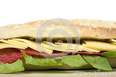 Salami Sandwich Stock Photo