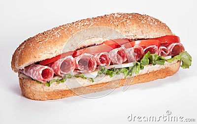 Salami sandwich Stock Photo