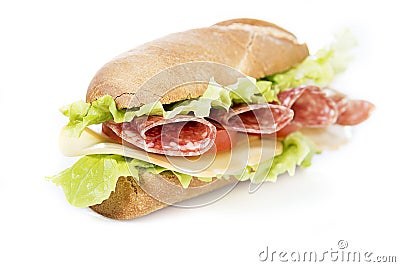 Salami sandwich Stock Photo