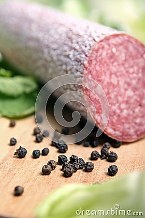 Salami sausage Stock Photo