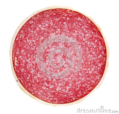 Salami. Sausage Slice Stock Photo
