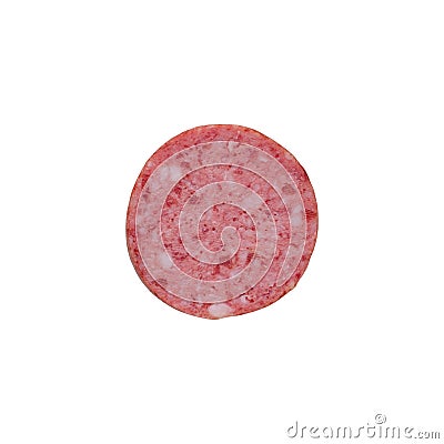 Salami smoked sausage one slice Stock Photo