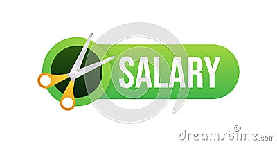 Salary cut green image. Business concept. Business icon. Flat design. Vector Illustration