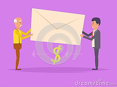 Salary in the envelope Vector Illustration