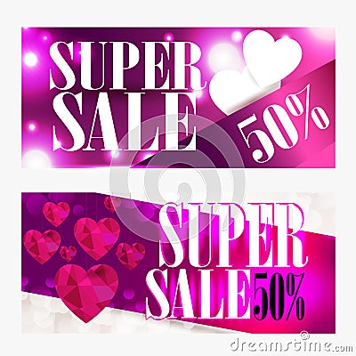 Sale background with Heart Shaped. Wallpaper,flyers, invitation, posters, brochu Vector Illustration