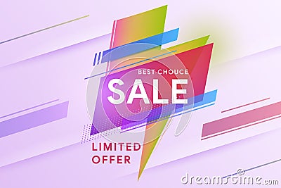 Sale banner. The best choice. Special offer. Vivid lightning bolt in modern poster design style. Vector Illustration