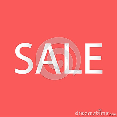 Sale banner mock up living coral background Vector Illustration