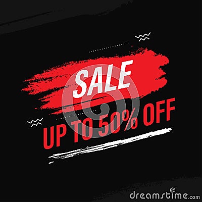 Sale banner template grunge brush style, promotion sign extreme background Vector Illustration