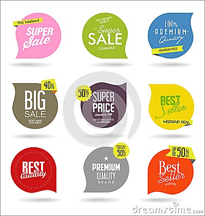 Sale banner templates design and special offer tags collection Stock Photo