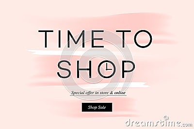 Sale banner, time to shopping, online shopping landing page, E-commerce, vector illustration. Vector Illustration