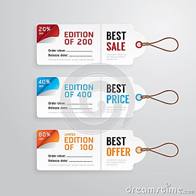 Sale banners price tag paper card template collection.vector Vector Illustration