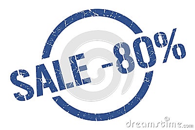 sale -80% stamp Vector Illustration