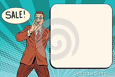 Sale businessman promoter Vector Illustration